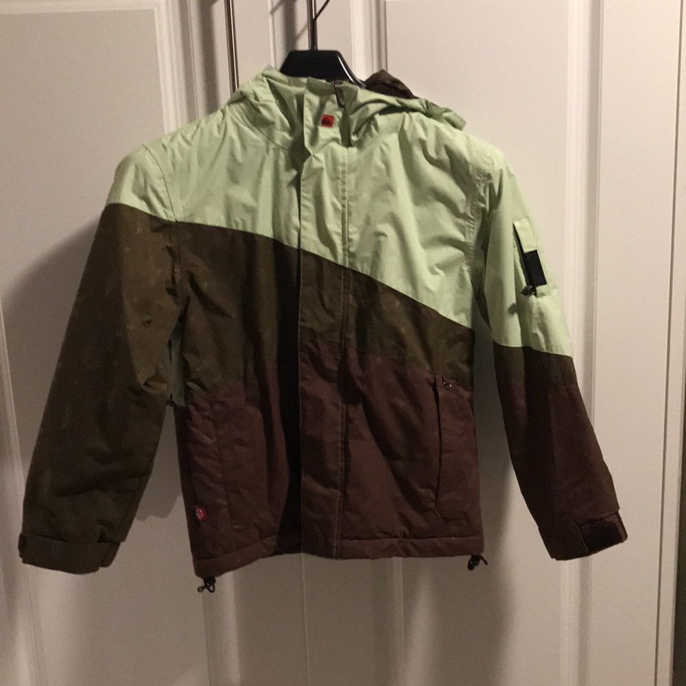 Roxy Ski coat S Snowboard jacket green brown small insulated pockets warm